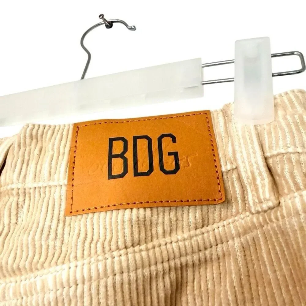 BDG Urban Outfitters High & Wide 100% Cotton Corduroy Pants Beige Size 25